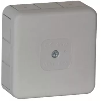 VIPLAST VP-31 Aufputz-Abzweigdose, 12 Durchstoßöffnungen, Grau, IP55, 85x85x37mm