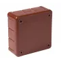 VIPLAST VP-41 Aufputz-Leere Abzweigdose, 12 Kabeleinführungen, Braun, IP55, 98x98x42 mm