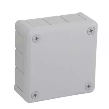 VIPLAST VP-41 Aufputz-Leergehäuse, 12 Kabeleinführungen, Grau, IP55, 98x98x42mm