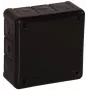 VIPLAST VP-41 Aufputz-Abzweigdose leer mit 12 Kabeleinführungen, Schwarz, IP55, 98x98x42mm