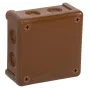 VIPLAST VP-42 Aufputz-Leerdose, 8 Kabeleinführungen, Braun, IP55, 98x98x42 mm 042-02