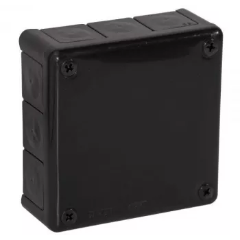 VIPLAST VP-51 Aufputz-Leeres Abzweigkasten, 12 Kabeleinführungen, IP55, Schwarz, 118x118x46 mm, 051-05