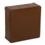 VIPLAST VP-51 Aufputz-Abzweigdose, 12 Kabeleinführungen, Braun, IP55, 118x118x46mm