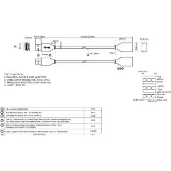 VISION 2 m USB 3.0 Verlängerungskabel - vernickelte Anschlüsse - Bandbreite 5 Gbit/s - über 65% Geflechtabschirmung - USB A (Buchse) auf USB A (Stecker) - Außendurchmesser 4,2 mm - 28+24 AWG - Schwarz