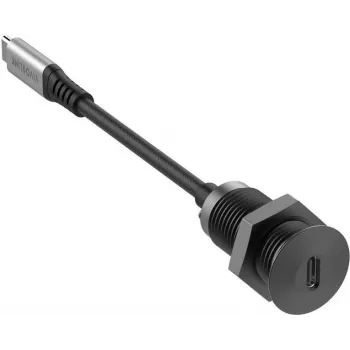 Vivolink USB-C Tischsteckdose Schwarz mit 0,3 m USB-C-Kabel