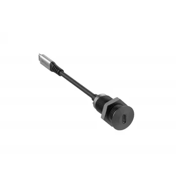 Vivolink USB-C Tischsteckdose Schwarz mit 0,3 m USB-C-Kabel
