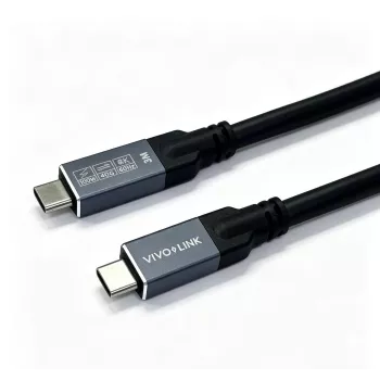 VIVOLINK USB-C auf USB-C Kabel 0,5m 20Gbit/s 100W PD 4K Video Schwarz