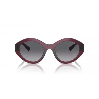 VOGUE VO5576SB2989T Damen Katzenaugen-Sonnenbrille - Transparenter rosa Rahmen, dunkelgraue Gläser, 52 mm