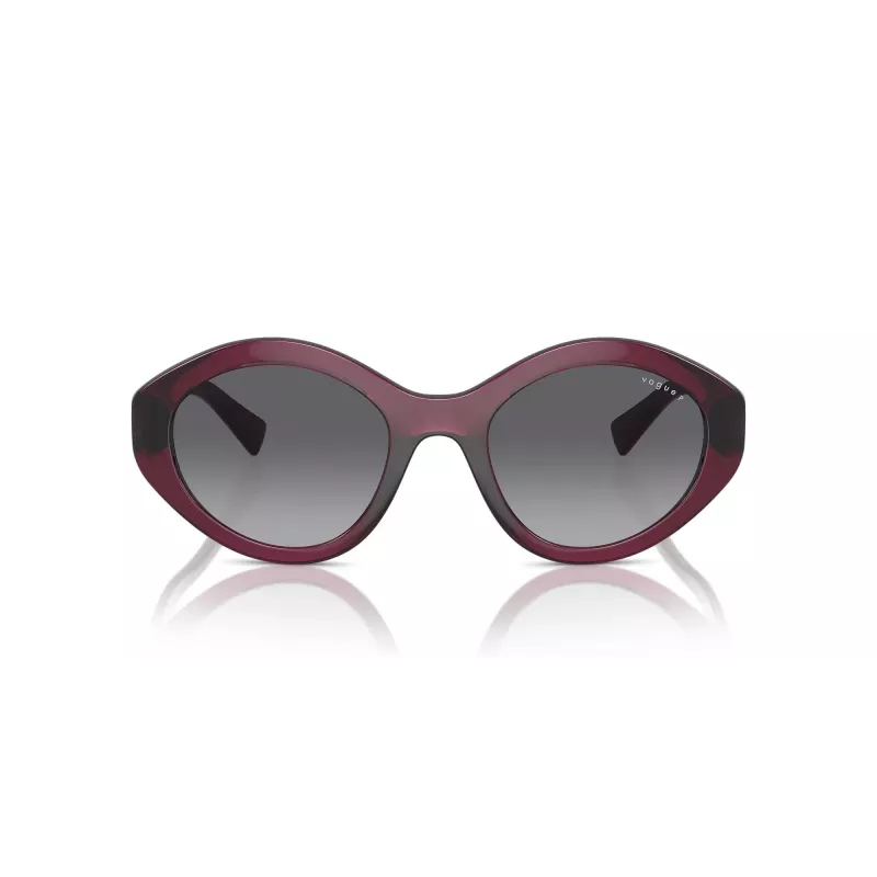 VOGUE VO5576SB2989T Damen Katzenaugen-Sonnenbrille - Transparenter rosa Rahmen, dunkelgraue Gläser, 52 mm