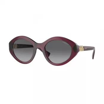VOGUE VO5576SB2989T Damen Katzenaugen-Sonnenbrille - Transparenter rosa Rahmen, dunkelgraue Gläser, 52 mm
