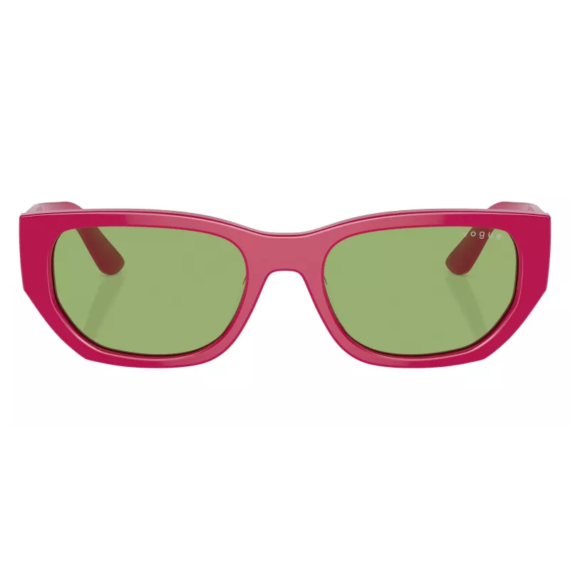 VOGUE Damen Butterfly-Sonnenbrille VO5586S31602 - Transparenter rosa Rahmen, dunkelgraue Gläser, 53 mm Glasbreite