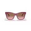 VOGUE Damen Katzenaugen-Sonnenbrille VO5428S299414 Transparenter Pinker Rahmen Braune Verlaufsgläser 51mm