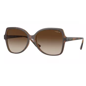 Vogue Damen Cat-Eye-Sonnenbrille VO5488S238613 Dark Havana Braun Gradient 56mm