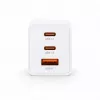 Voltage GaN 67W Wandladegerät, 2x USB-C & 1x USB-A, PD 3.0, QC 3.0, PPS, EU-Stecker, Weiß