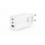 Voltage GaN 67W Wandladegerät, 2x USB-C & 1x USB-A, PD 3.0, QC 3.0, PPS, EU-Stecker, Weiß