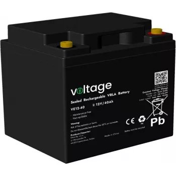 Voltage AGM Batterie 12V 40Ah VE12-40 (6-9 Jahre Lebensdauer)