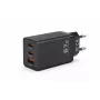 Voltage GaN Ladegerät 67W Wandladegerät, PD 3.0 / QC 3.0, 2x USB-C & 1x USB-A, EU-Stecker, Schwarz