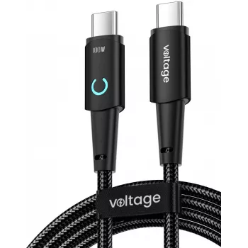 VOLTAGE PowerAngle USB-C auf USB-C 100W PD Kabel 1m Schwarz