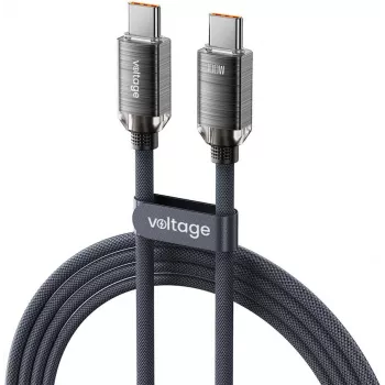 VOLTAGE PureCrystal 100W USB-C auf USB-C PD Kabel 1m Schwarz
