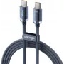 VOLTAGE PureCrystal USB-C auf USB-C Kabel 100W PD 2m Blau