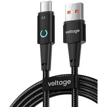 VOLTAGE VEKA66AC100BK PowerAngle 66W PD USB-A auf USB-C Kabel 1m Schwarz