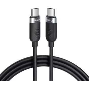 VOLTAGE VEKS100CC100BK USB-C auf USB-C Silikon 100W PD Kabel 1m Schwarz