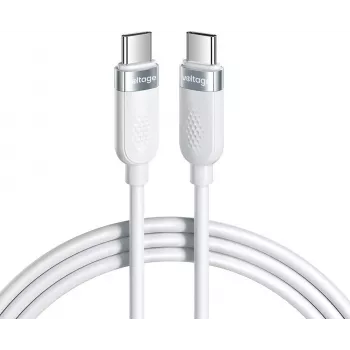 VOLTAGE VEKS100CC100WE Silicone USB-C auf USB-C Kabel 100W PD 1m Weiß