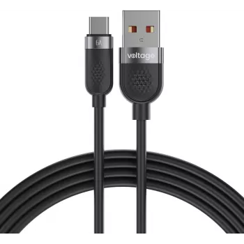 VOLTAGE VEKS66AC100BK USB-A auf USB-C Silikon 66W PD Kabel 100cm Schwarz