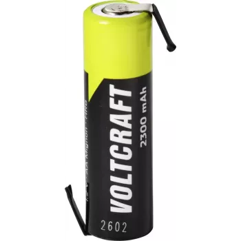 VOLTCRAFT AA Akku NiMH 1,2 V 2300 mAh mit Z-Lötfahnen, Hochstrom, gebrauchsfertig, 1er-Pack VC-17666050