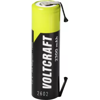 VOLTCRAFT AA Akku NiMH 1,2V 2300mAh Hochstrom mit U-Lötfahne, gebrauchsfertig, 1er-Pack VC-17666045
