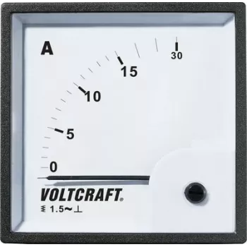 VOLTCRAFT AM-72X72/15A Dreheisen-Wechselstrommessgerät, 72x72mm, 0-15A, Klasse 1.5
