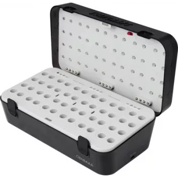 VOLTCRAFT CB48AAA Rundzellen-Ladegerät für NiMH- und Li-Ion-AAA-Micro-Batterien, 4 Schächte, USB-C, LCD-Anzeige, Schwarz VC-17143355