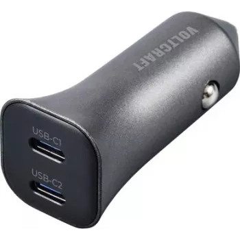 VOLTCRAFT CPS-40W/2 VC-RA401 USB-Autoladegerät 40 W 2x USB-C PD 3.0 Silber-Schwarz VC-15257660