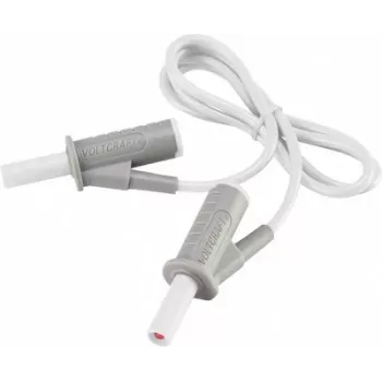 VOLTCRAFT Hochflexible Sicherheitsmessleitung [4 mm Lamellenstecker - 4 mm Lamellenstecker] 0,75 m Weiß MSB-501 10 A (VC-8063515)