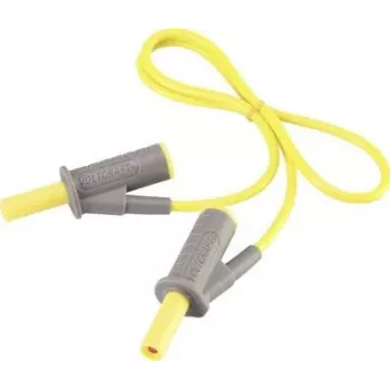 VOLTCRAFT Hochflexible Sicherheits-Messleitung 4 mm Lamellenstecker auf 4 mm Lamellenstecker 0,5 m Gelb MSB-501 10 A VC-8063450