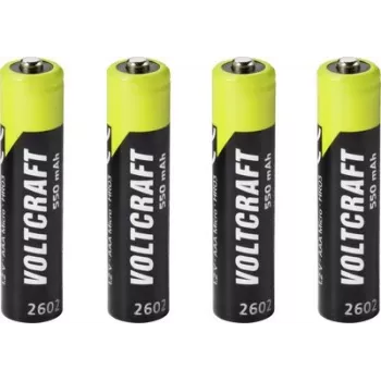 VOLTCRAFT Micro (AAA) NiMH Akku 550 mAh 1,2 V Ready to Use, 4er-Pack (VC-17275405)