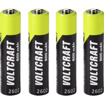 VOLTCRAFT Micro (AAA) NiMH Akku 800 mAh 1,2 V Ready to Use, 4er-Pack (VC-17275415)