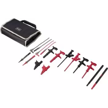 VOLTCRAFT MLSet-100 Messleitungs-Set mit 4 mm stapelbaren Bananensteckern, Krokodilklemmen, Prüfspitzen, 4 mm Buchsen, 1,2 m, Rot/Schwarz VC-18652745