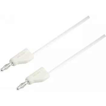 VOLTCRAFT MSB-300-5-WS Messleitung, 4mm Bananenstecker auf 4mm Bananenstecker, 5m, Weiß, 16A, 30VAC/60VDC, CAT I