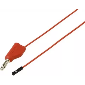 Voltcraft MSL-315 Rote Messleitung, 4 mm Sicherheitsstecker auf 0,64 mm Sicherheitsbuchse, 1 m, stapelbar, 60 V DC, 1 A VC-17182170