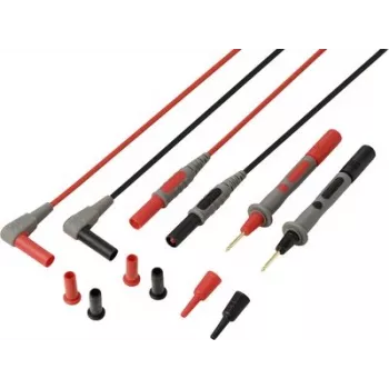 VOLTCRAFT MSL-820 Premium PVC-Messleitungen, Goldkontakte, 1,2 m, 1 Paar (Rot/Schwarz) VC-17312685