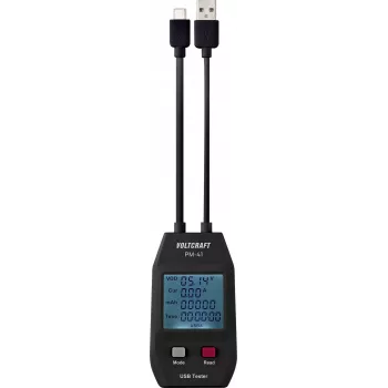 VOLTCRAFT PM-41 USB Digitalmultimeter mit Messleitungen, True RMS, CAT III 600 V, 4000 Counts, Auto-Ranging, Data Hold, Min/Max, Relativ, Hintergrundbeleuchtung, PC-Schnittstelle VC-11909305