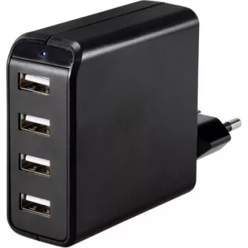 VOLTCRAFT UC-4AXX001 USB-Ladegerät 24 W 4x USB-A Schwarz Innen