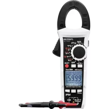 VOLTCRAFT VC-12720305 Digitales Zangenmultimeter, ISO kalibriert, IP54 spritzwassergeschützt, CAT IV 600V, 6000 Counts, True RMS, Auto-Ranging, 600A AC/DC