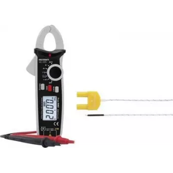 VOLTCRAFT VC-9486110 ISO-kalibriertes digitales Zangenmessgerät, CAT II 600 V / CAT III 300 V, 2000 Counts, AC-Strom bis 200 A, AC/DC-Spannung bis 600 V, Widerstand, Kapazität, Frequenz, NCV, Taschenlampe