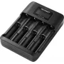 VOLTCRAFT VC-BC-4200 Universal-Rundzellenladegerät für NiMH- und Li-Ion-Akkus, 4 unabhängige Ladeschächte, LCD-Anzeige, unterstützt AA, AAA, AAAA, 10440, 14500, 16340, 17500, 17670, 18350, 18490, 18650 VC-17665935