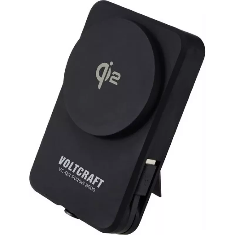 VOLTCRAFT VC-Qi2 PD20W 8000 Powerbank 8000 mAh Schnellladung LiPo USB-C Schwarz Statusanzeige (VC-15346515)