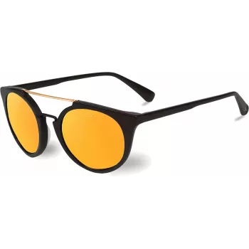 VUARNET VL1602 Damen Cat-Eye-Sonnenbrille - Schwarzer Acetatrahmen, graues Mineralglas, UV400-Schutz - 56/20/143 mm