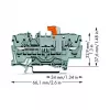 WAGO 2002-1671 2-Leiter-Trenn- und Prüfklemme mit Push-in CAGE CLAMP, grau