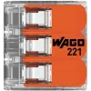WAGO 221-413 COMPACT Verbindungsklemme, 3-Leiter, 0,2–4 mm², Transparent, 50er-Pack